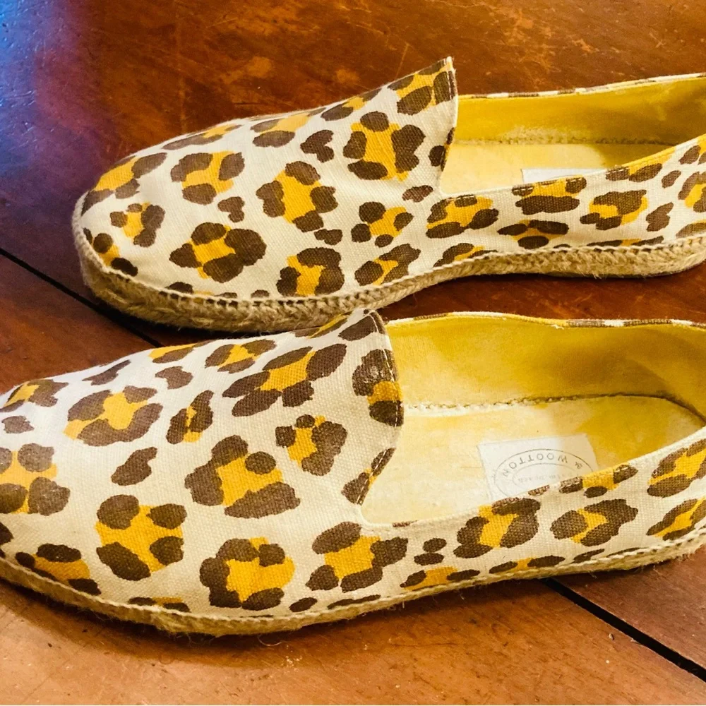 Classic Stubbs & Wootton chettah printed canvas espadrilles jute woven outsole
